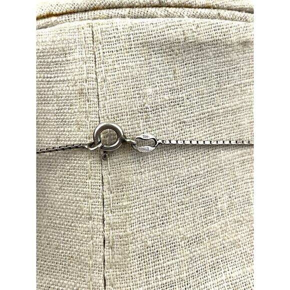 VTG 925 Silver Blue Clear Pendant Italy Chain Necklace Cluster 18" - Picture 14 of 16